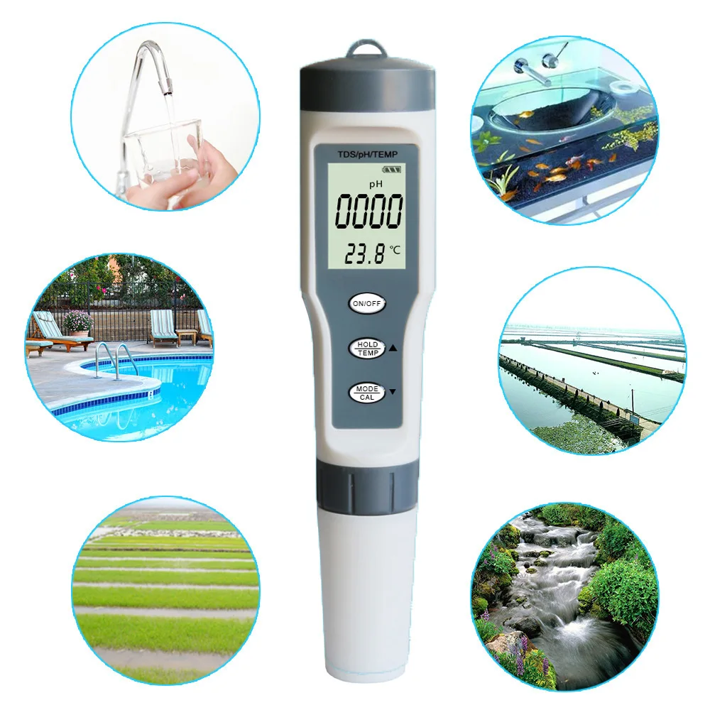 Multifunctional Three-in-one Water Quality Testing Pen Tds/ph/temp/ph Meter Multi-parameter