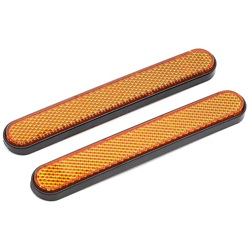 2X Motorcycle Front Fork Reflector Sticker Lower Legs Slider Safety Warning For Softail Sportster 883 1200 Yellow