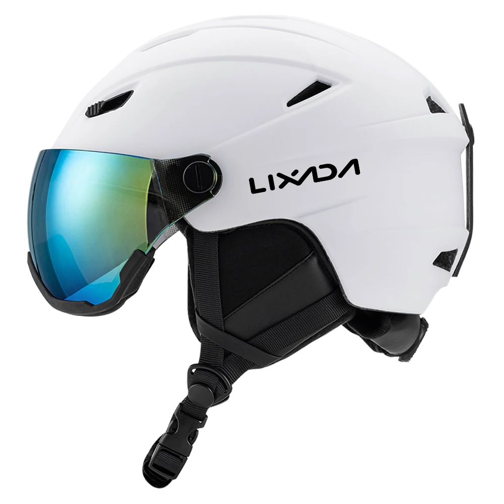 LIXADA Integrated Ski Helmet Men and Women Snowboard Helmet with Removable Visor Goggles Men and Women ‘s Snowboard Wear