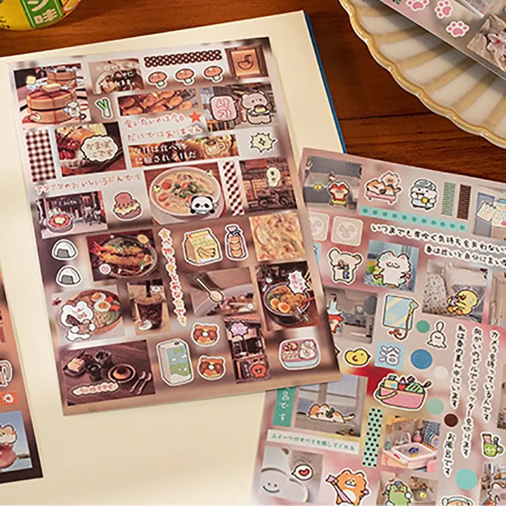 30 Sheets Street Corner Sticker Book DIY Crafts Self-Adhesive Scrapbook Sticker Pre-Cut Diy Decorative Sticker Diary Decoration