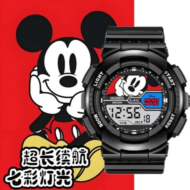 Disney Mickey Children's Watch Anime Character Student Fashion Creativity Outdoor Sports Electronic Rubber Watch Birthday Gift