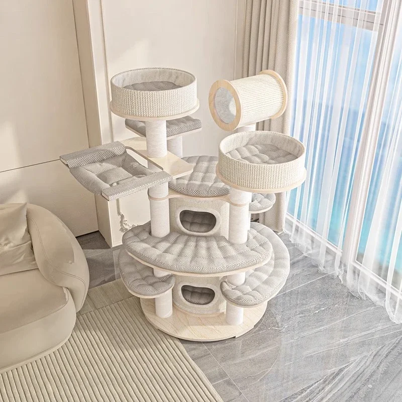 

climbing frame nest cat tree integrated super large solid wood multi-layer warm cat castle multi- family