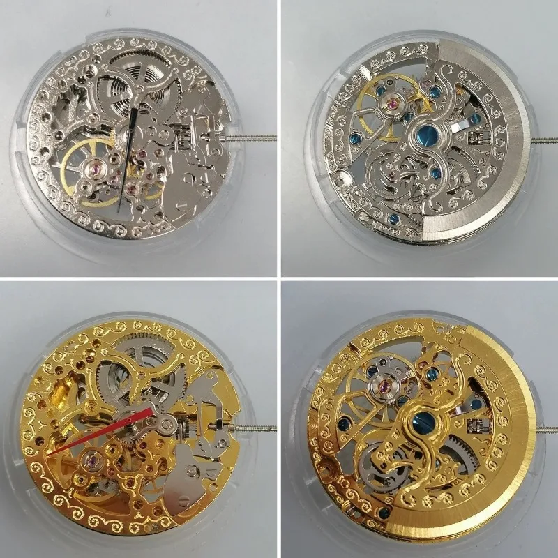 For T16 Watch Movement, Three-Hand Skeleton Mechanical Movement, 2807 New Replacement Movement for Watchmaking