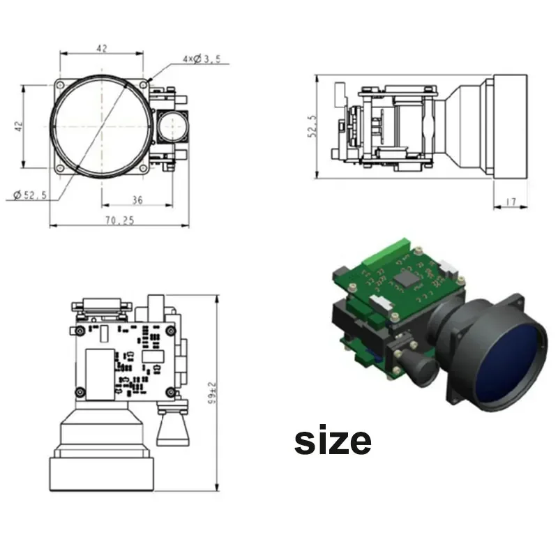 2025 hot sale Integration 12km Distance Module RS422 Security Equipment Measurement 12000m Odm Rangefinder Module With Hig