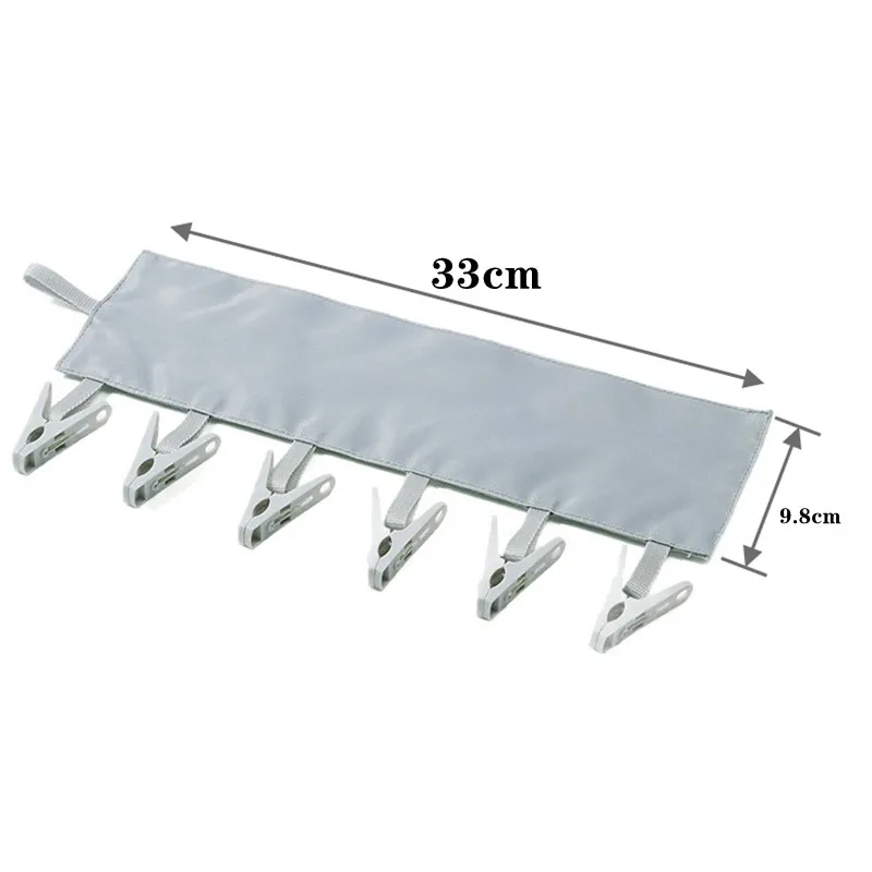 Foldable Fabric Clothes Hanger with Clips, Portable Closet Organizer for Socks & Underwear view 2