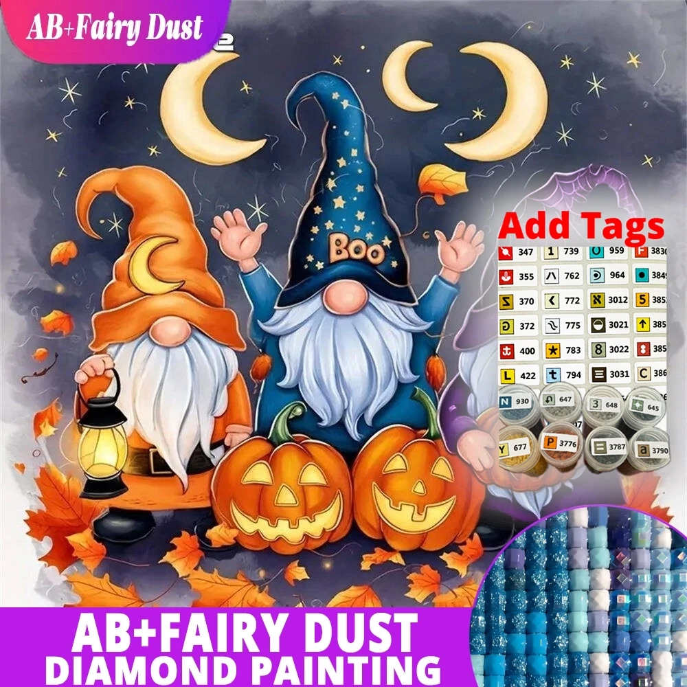 

AB Fairy Dust DMC stickers Diamond Mosaic Dwarf Picture Rhinestones Moon Diamond Painting Cartoon Character DIY Embroidery Pumpk