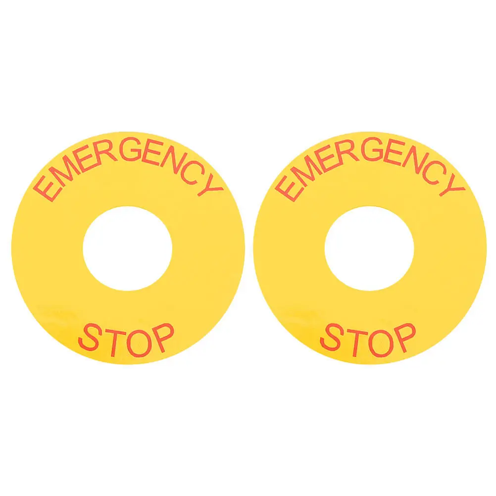 

2Pcs Emergency Stop Sign Catching Red White Design High Visibility Warning Decal for Industrial Sites Offices