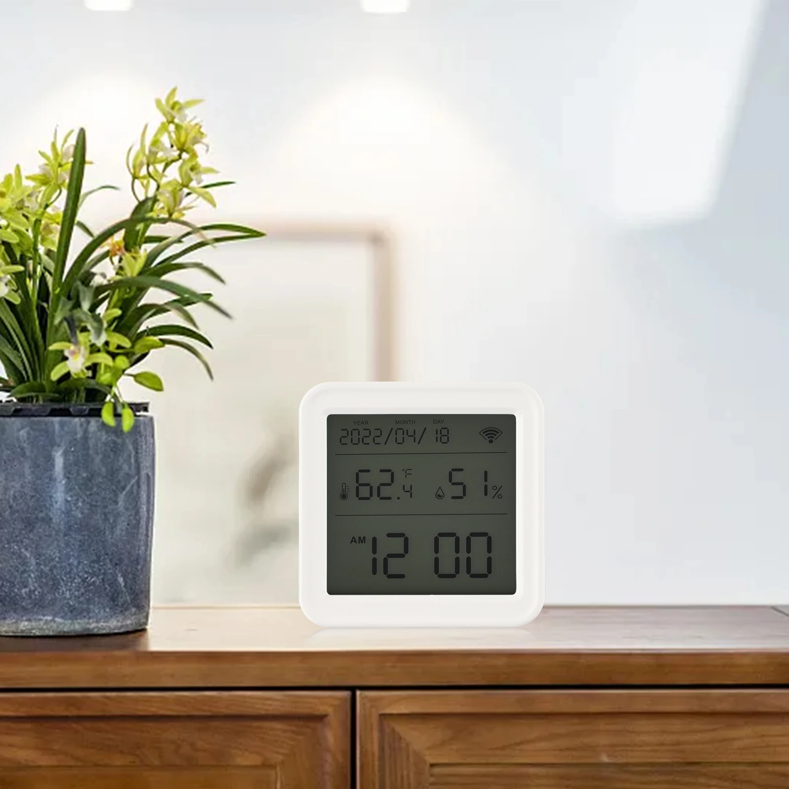 

WiFi Thermometer Thermometer WiFi 2.4GHz IEEE 802.11 B/g/n WiFi Temperature Sensor WiFi Thermometer 5.5cmx5.5cm