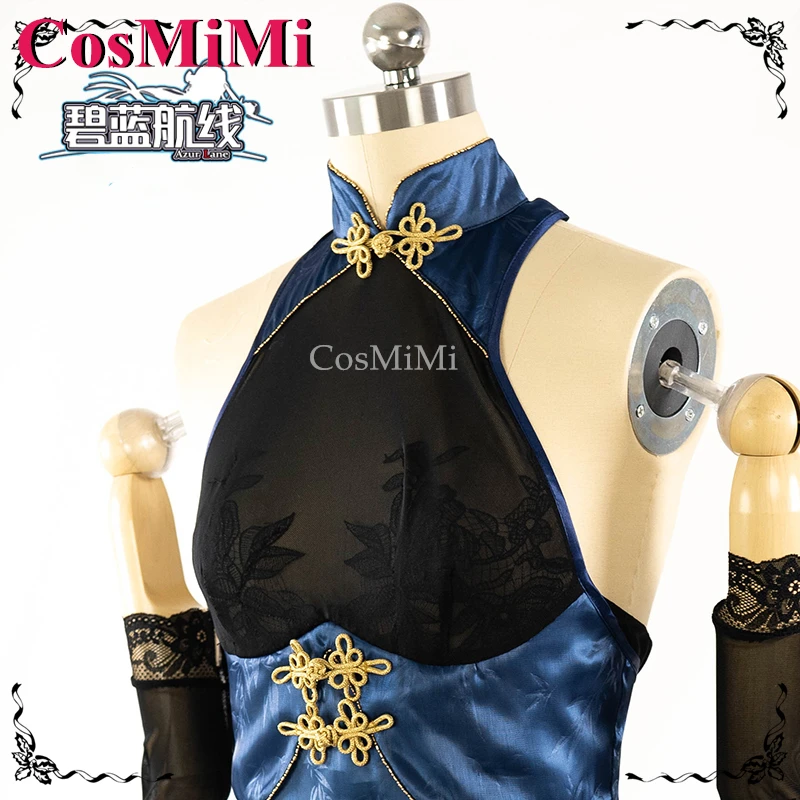 CosMiMi Game Azur Lane USS New Jersey أزياء تنكرية حلوة عالية الانقسام فستان شيونغسام للنساء كرنفال ملابس لعب الأدوار