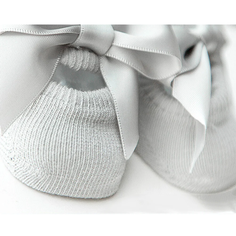 

3 пары нескользящих детских носков, мягкие дышащие хлопковые носки-тапочки для малышей, кружевные фиолетовые носки с галстуком-бабочкой, размер осень