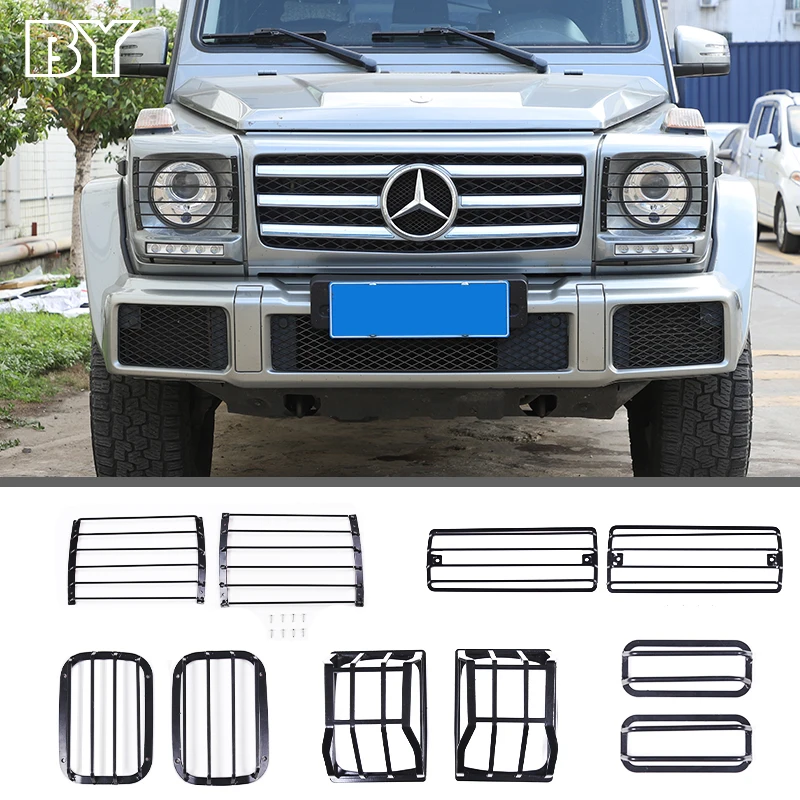 Lamp Hoods For Mercedes Benz G Class W463 2004-2018 Car Headlight Front Rear Fog Light Lamp Turning Light Trim Cover Accessories