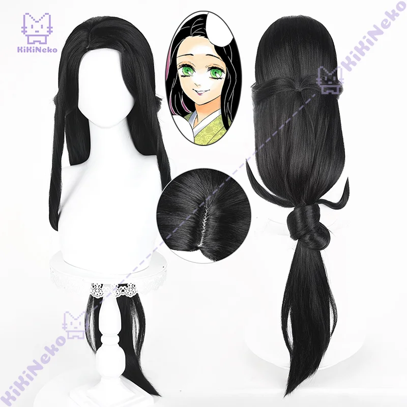 

Anime Kotoha Hashibira Cosplay Wig Thickened Black Long Cosplay Wig With Long Ponytail For Comicon Party Adult Women Men