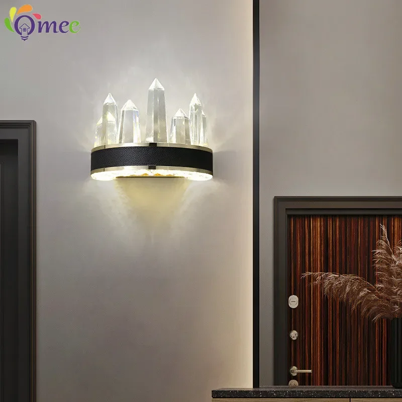 

Modern Luxury Crystal Wall Light Lamp LED Classic Clear Glass cristal Wall Lamps Black Lights Icicle Living Room Wall Lighting