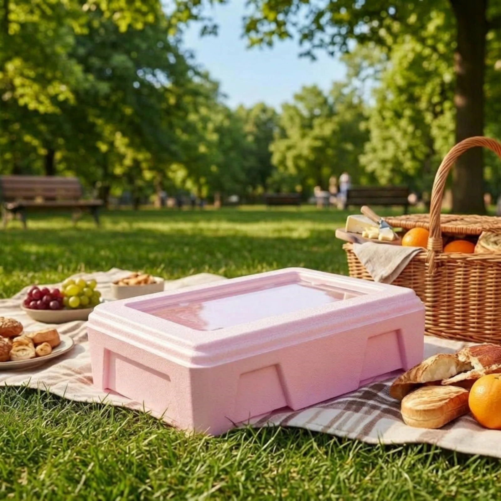 Food-Grade Insulated Box Large Capacity Transparent Lid Insulated Box Kitchen Storage Wide Body Stackable view 4
