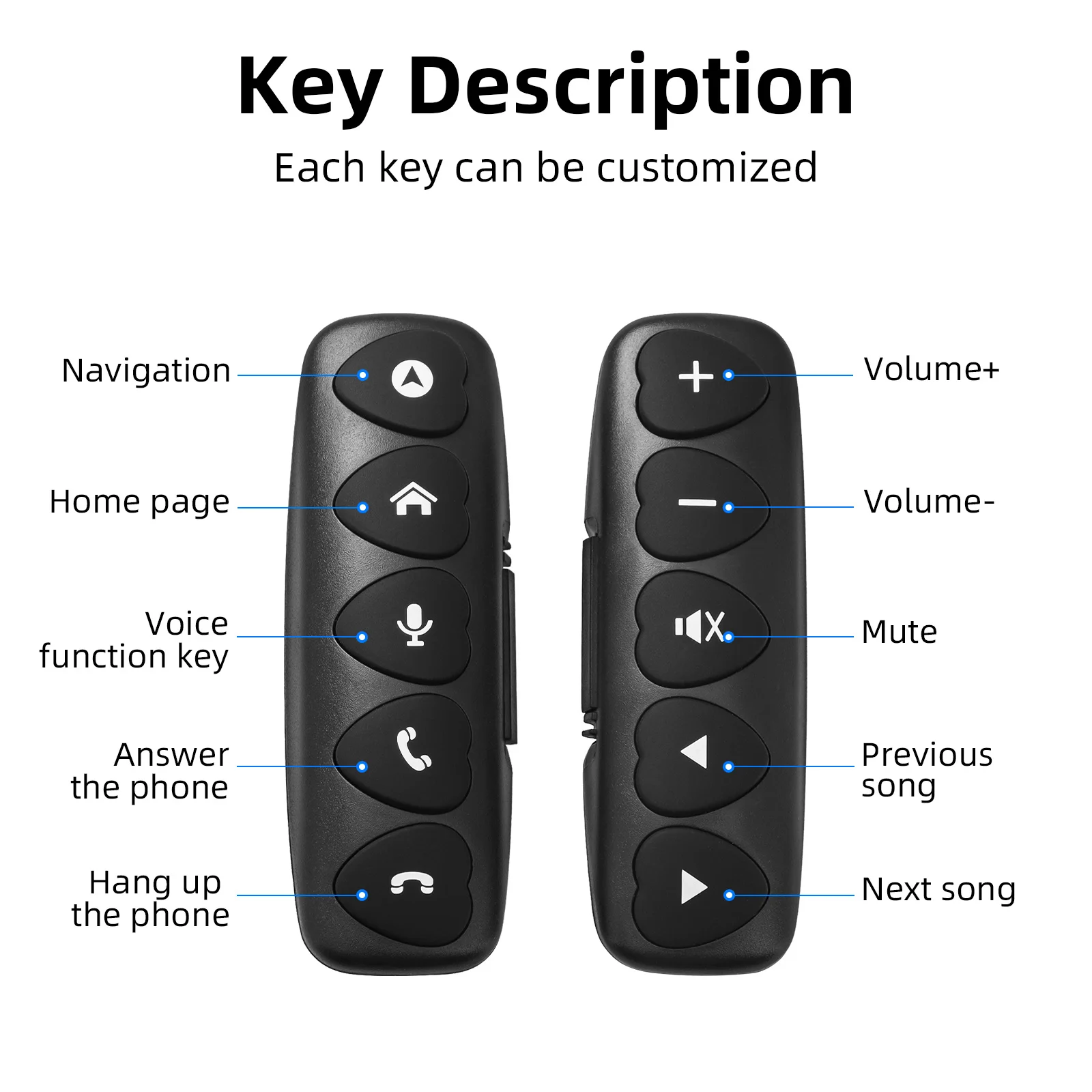

10 Keys Wireless Car Steering Wheel Control Button For Radio DVD GPS Multimedia Navigation Head Unit Remote Controller K0171