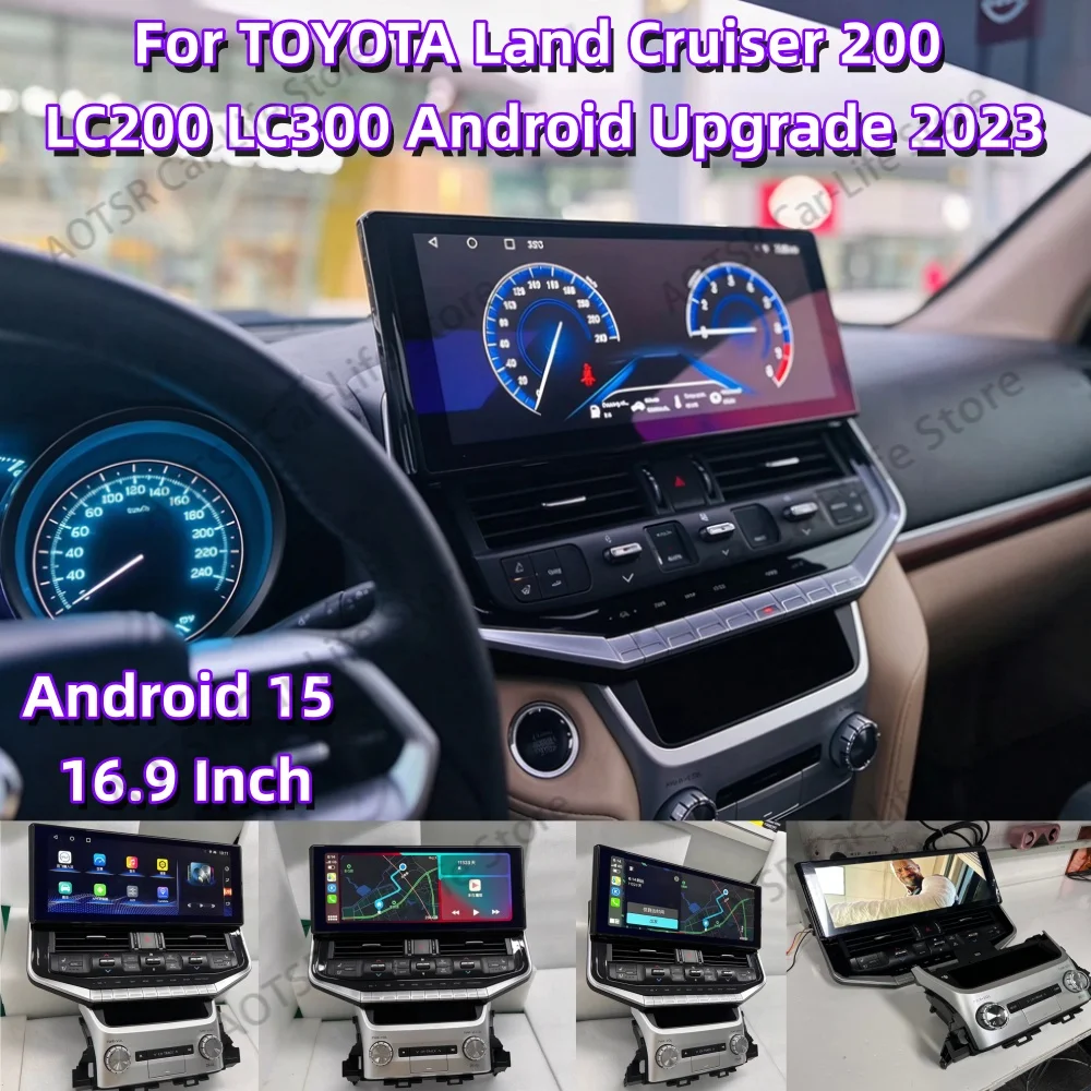 For Toyota Land Cruiser 200 LC200 300 2008~2022 Upgrade 2023 Android Radio Multimedia Player GPS Navigation Car Stereo Head Uni