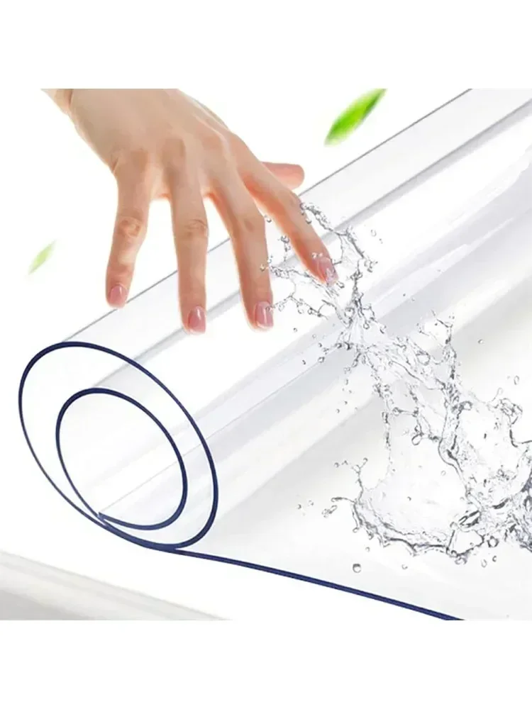 Nappe rectangulaire, nappe transparente, protection de table, nappe anti-rayures imperméable et résistante à la chaleur