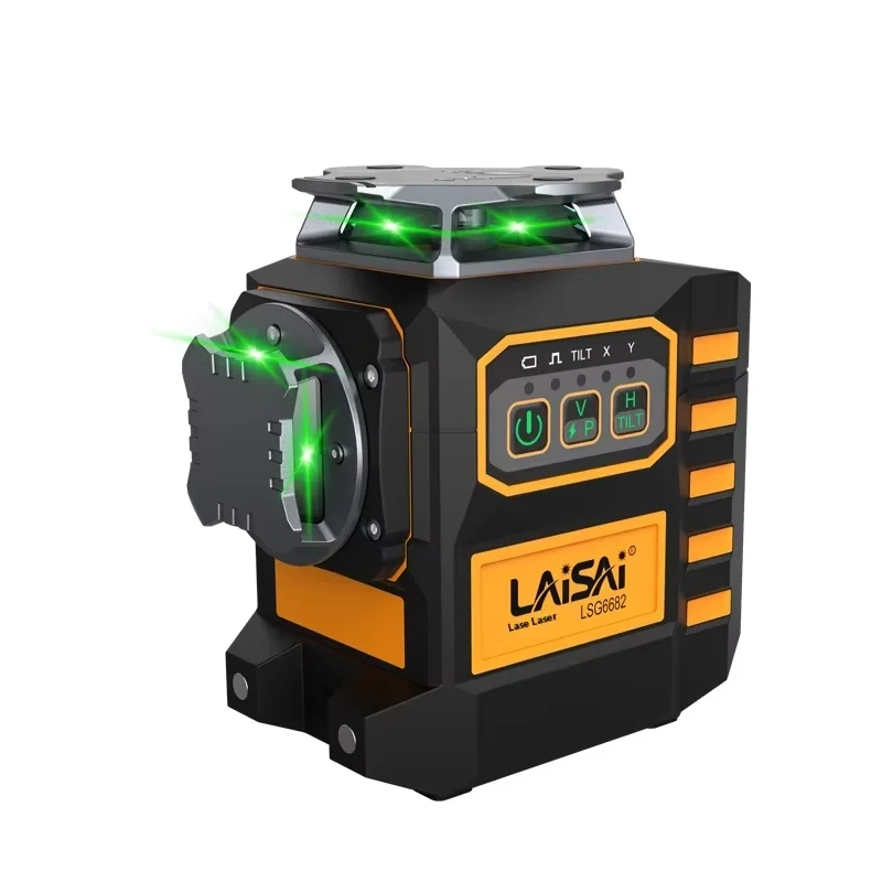 LAISAI Industrial Grade Battery-Powered Laser Level 3 Self-Leveling 2mm Line Width Dual-Use Forward/Reverse Green/Red Beam