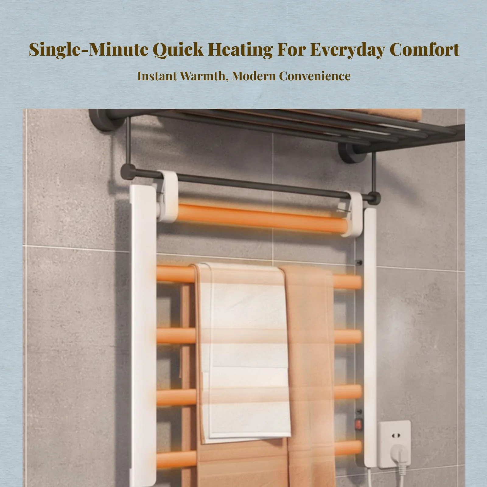 Elektrischer Handtuchwärmer, Aluminium, Badezimmer, Smart