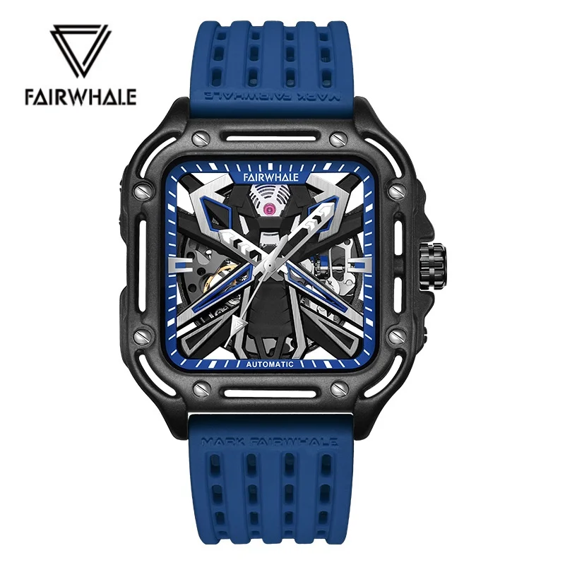 

Mark Fairwhale 6540, мужские автоматические механические часы со светящимся циферблатом, водонепроницаемый силиконовый ремешок, спортивные модные часы для мужчин