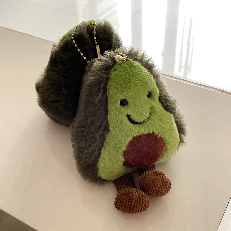 1PC Simulated Fun Avocado Plush Pendant Cute Cartoon Fruit Doll Toy Keychain Backpack Keyring Ornament DIY Accessories Gift