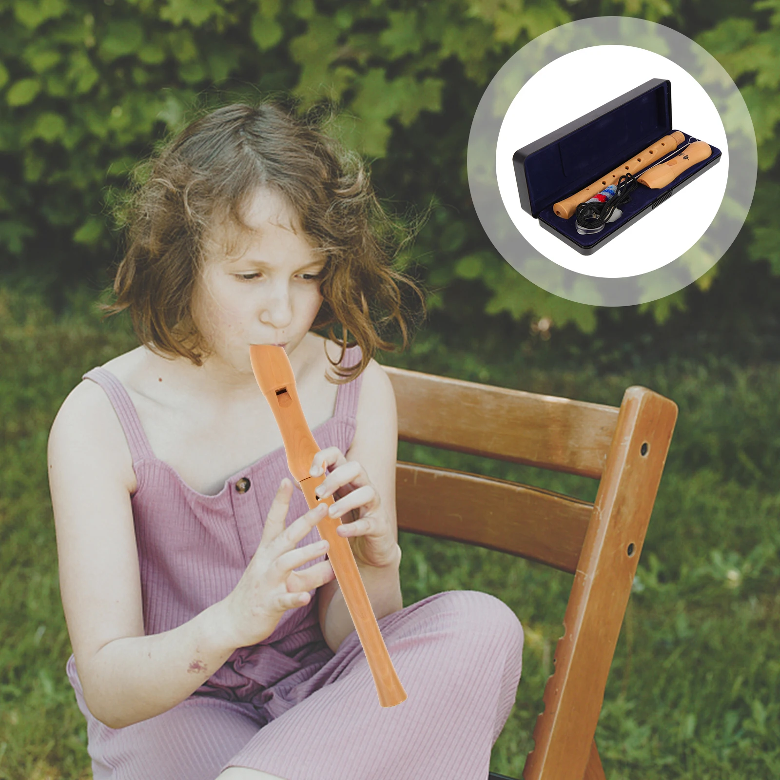 

1 Set 8-Hole German Style Recorder High Pitch Wood Wind Musical Instrument For Beginners Flute Learning