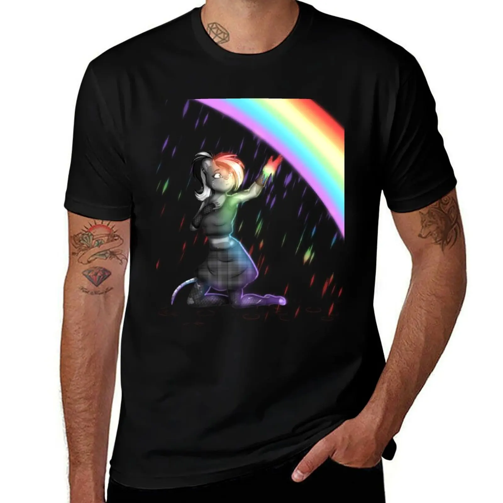 Let It Rain-Greyscale T-Shirt Minimal Art Print T-Shirt