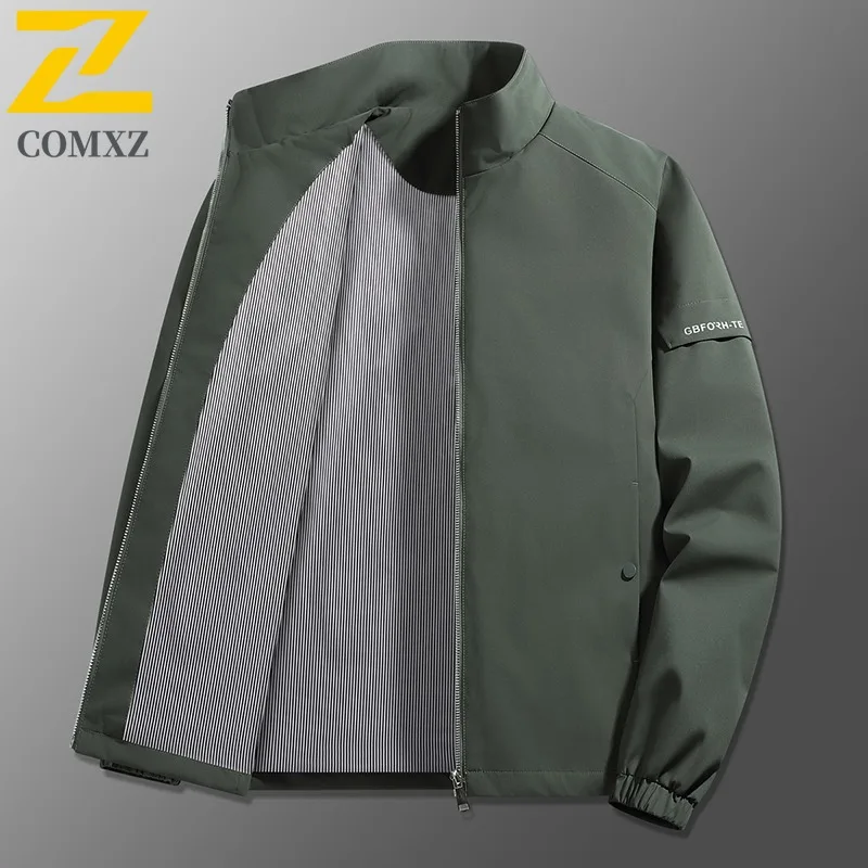 

COMXZ 2025 Casual Men Jacket Mesh Lined Outdoor Adventure Lightweight Coat Premium Daily Style Windproof Spring Autumn Garment