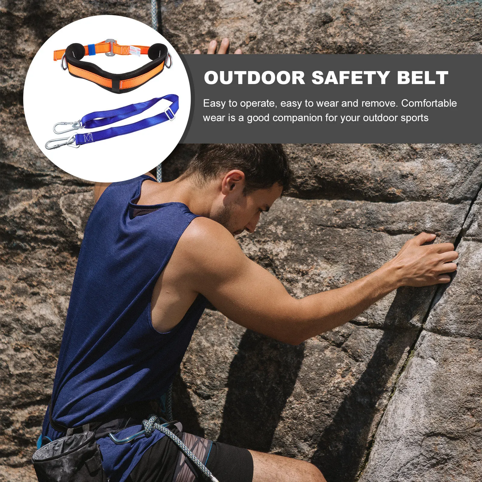 

One Size High Strength Safety Belt Wear Resistant Dense Stitching Climbing Harness for Outdoor Sports Safety