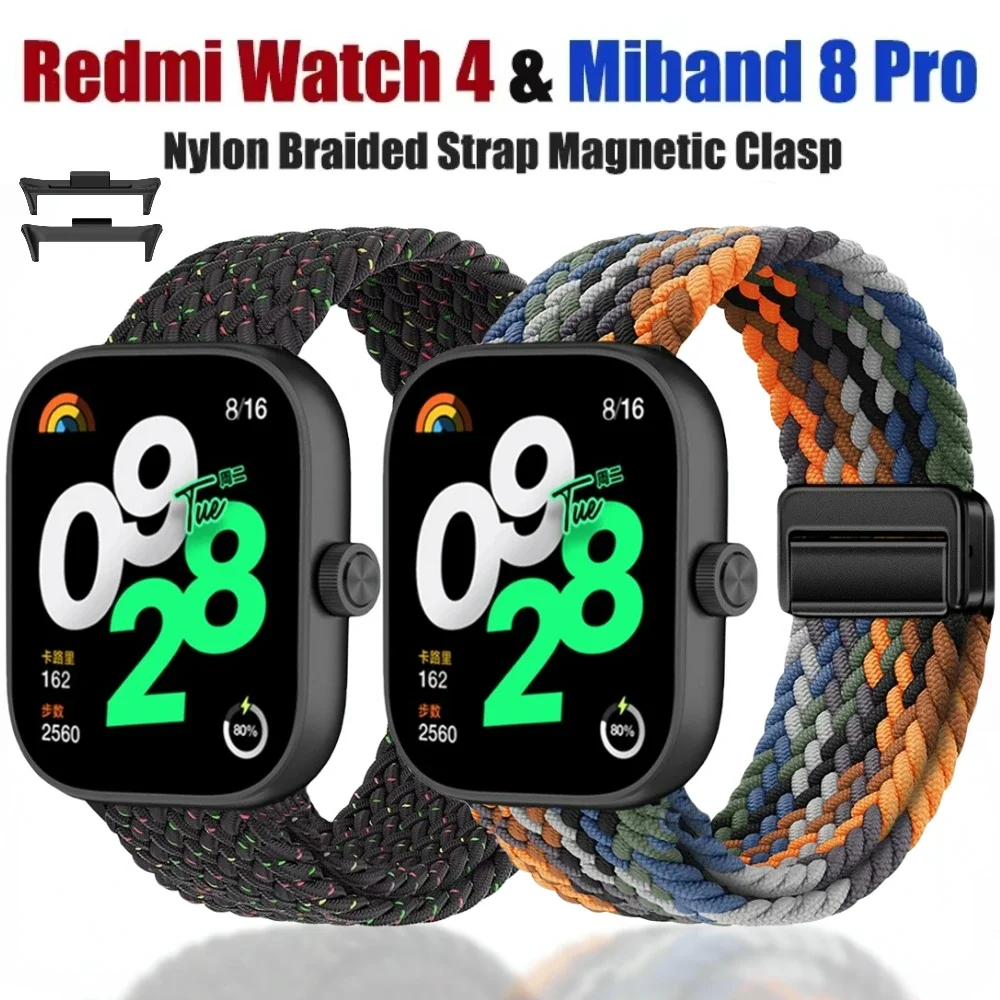 

Nylon Loop Band for Redmi Watch 4 5 Breathable Magnetic Buckle Wristband Belt Xiaomi Mi Band 8 9 Pro Sport Watchband Accessories