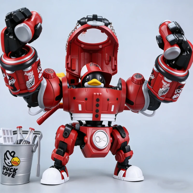 B.Duck Hiphop Duck 21 cm Mecha Model Kit Coke Thema Anime Action Figure Met Water Decals Eenvoudige Montage Speelgoed Desktop Ornament Gift