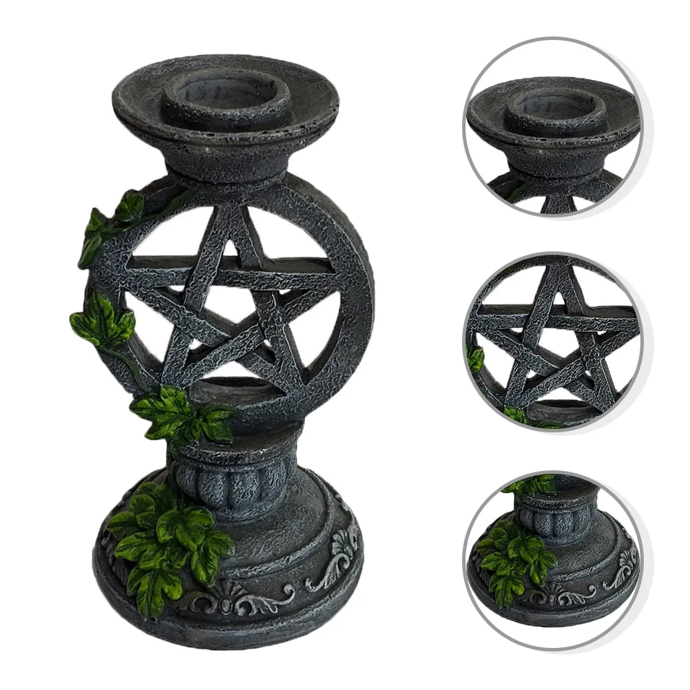 

2Pcs Vintage Star Resin Holders Decorative Candlesticks for Wedding Home Decor Elegant Retro Stand