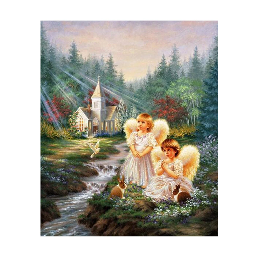 5d diamond embroidery Angel Rabbit Modern decor cross stitch mosaic diamond painting full square/round drill,New giftart picture