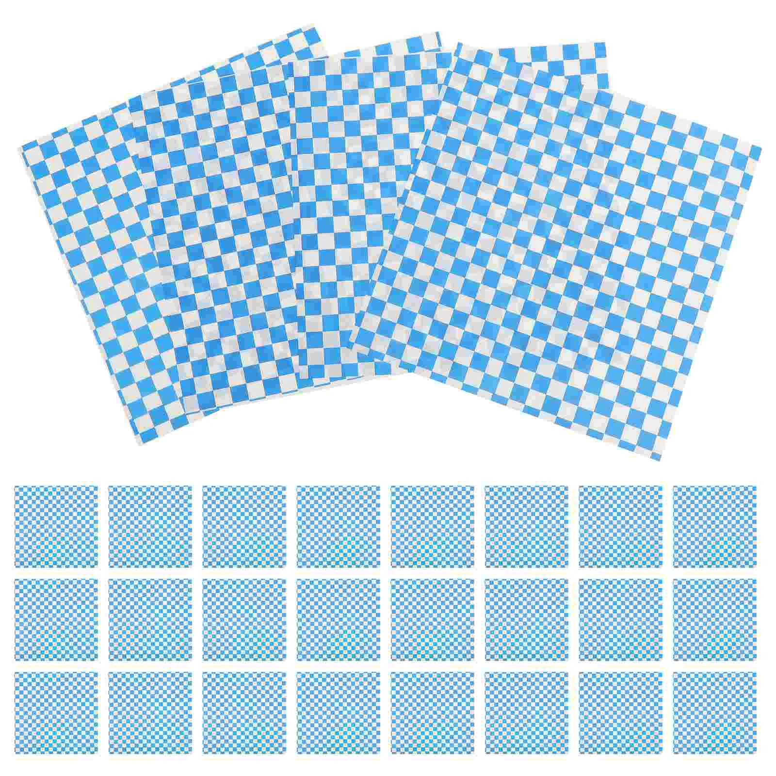 50pcs Checkerboard Burger Food Wrapping Paper Rice Bento Baking Bread Mat Grease proof Sandwich Cheese Tortilla