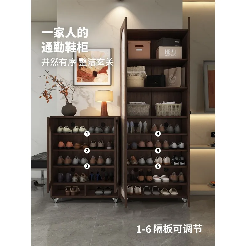 Pulley removable shoe cabinet household wall large capacity fingerprint lock locker elevator hall shoe cabinet