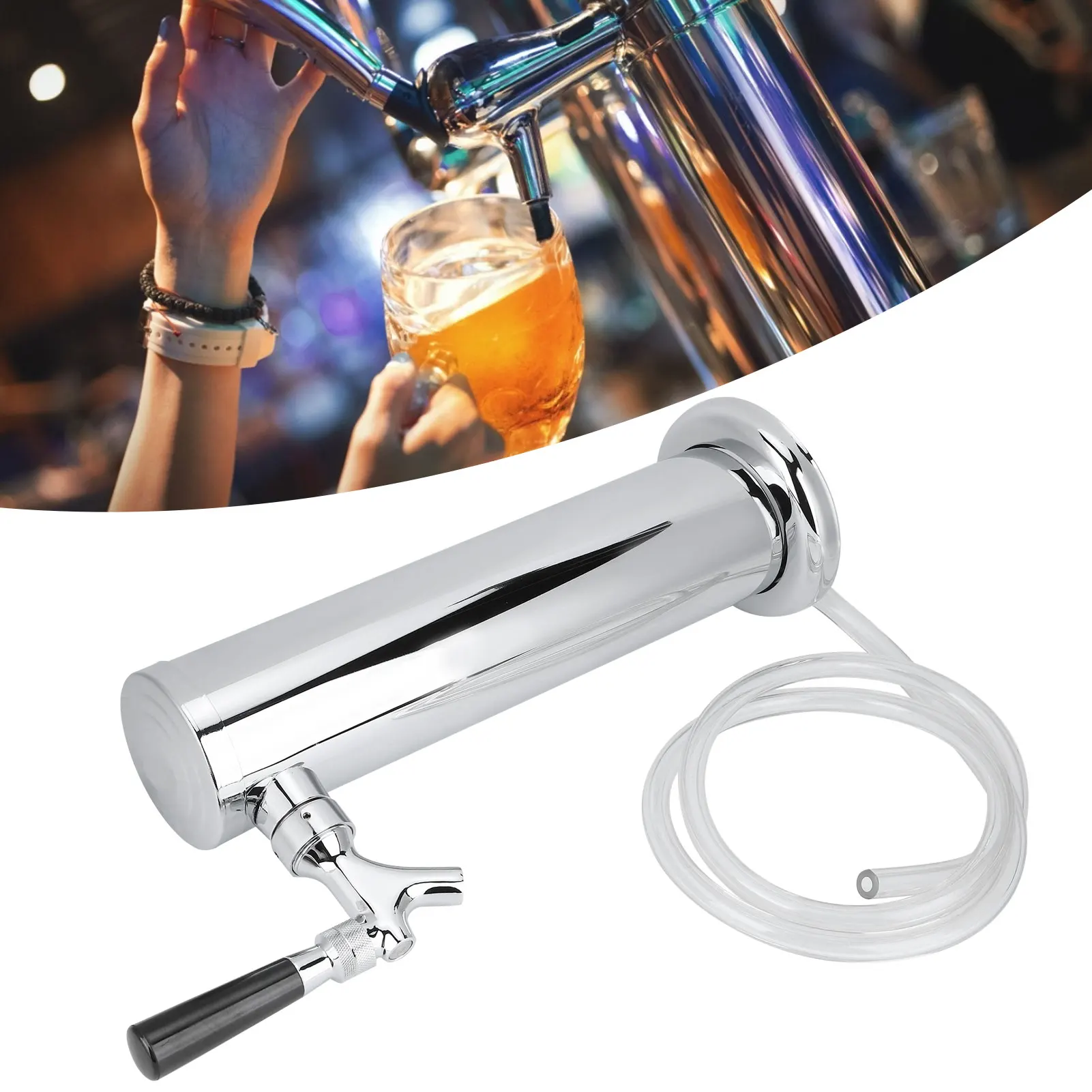 

NEW Stainless Steel Beer Draft Stainless Steel Beer Draft Tower with Single Faucet Dispenser Home Brewing Equipment