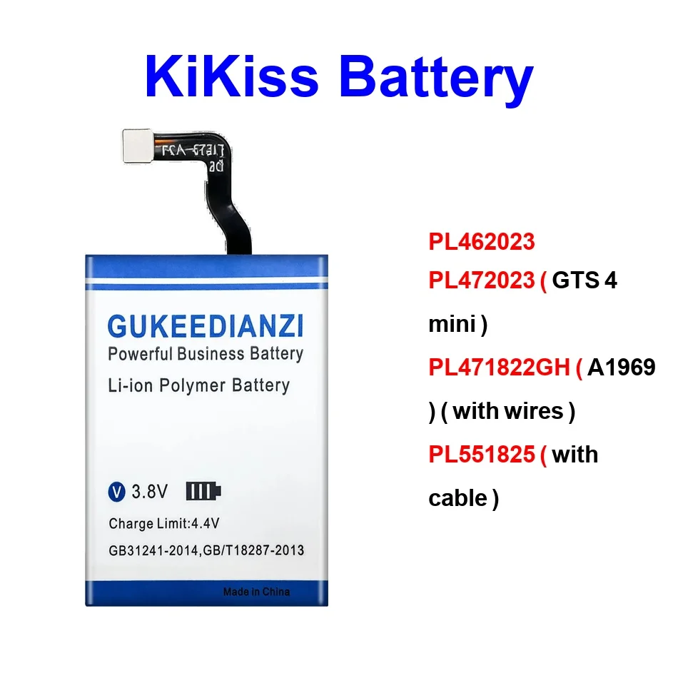 

Аккумулятор для часов Safe PL462023 PL551825 с кабелем, 400-530 мАч, для Huami Amazfit Gts 2E A1969 3 4 Mini 2021