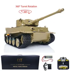 Mato RTR RC Tank Metal 1/16 Scale Yellow German Tiger I BB Shooting Unit 1220 360 Rotation RC Model TH00645-SMT8