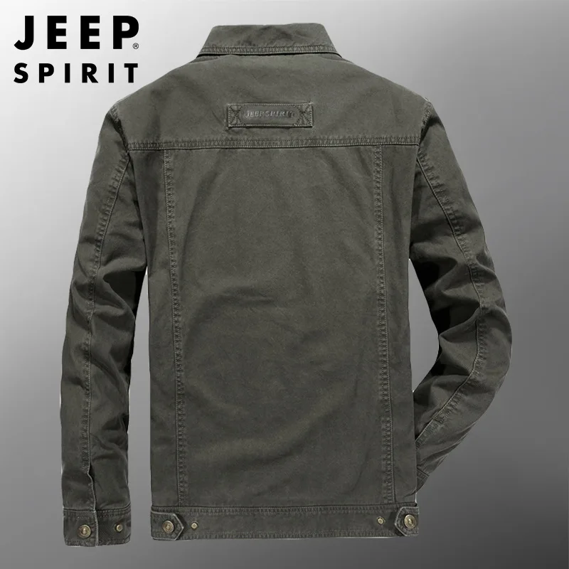 JEEP SPIRIT men jacket spring  autumn overalls Korean version fashion casual cotton lapel embroidery clothes high quality coat