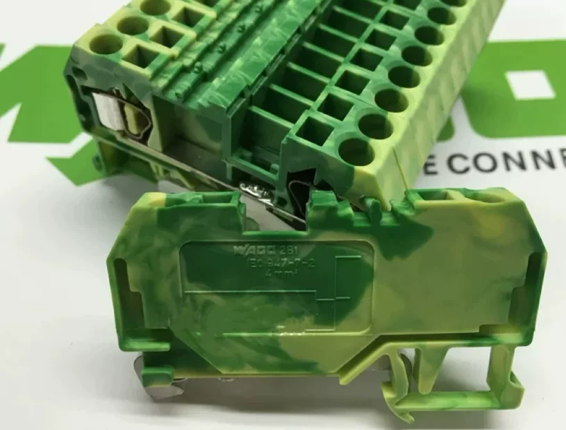 WAGO 281‑901 / 281‑904 / 281‑907 DIN Rail Terminal Block 4mm² 32A 800V 2‑Conductor CAGE CLAMP Feed‑through Connector