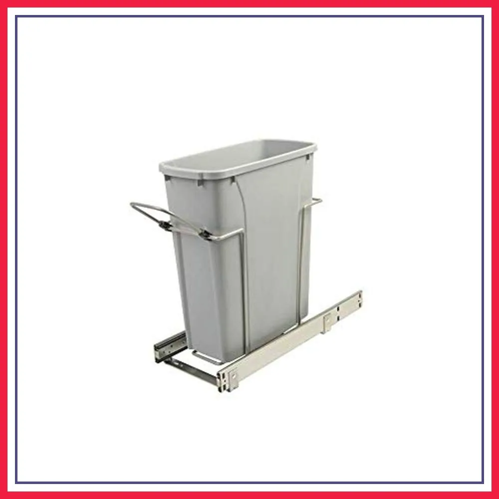 

8.4x20.1x17.3 inch 20 Qt. Soft-Close Pull-Out Trash Can for Cabinet, Platinum