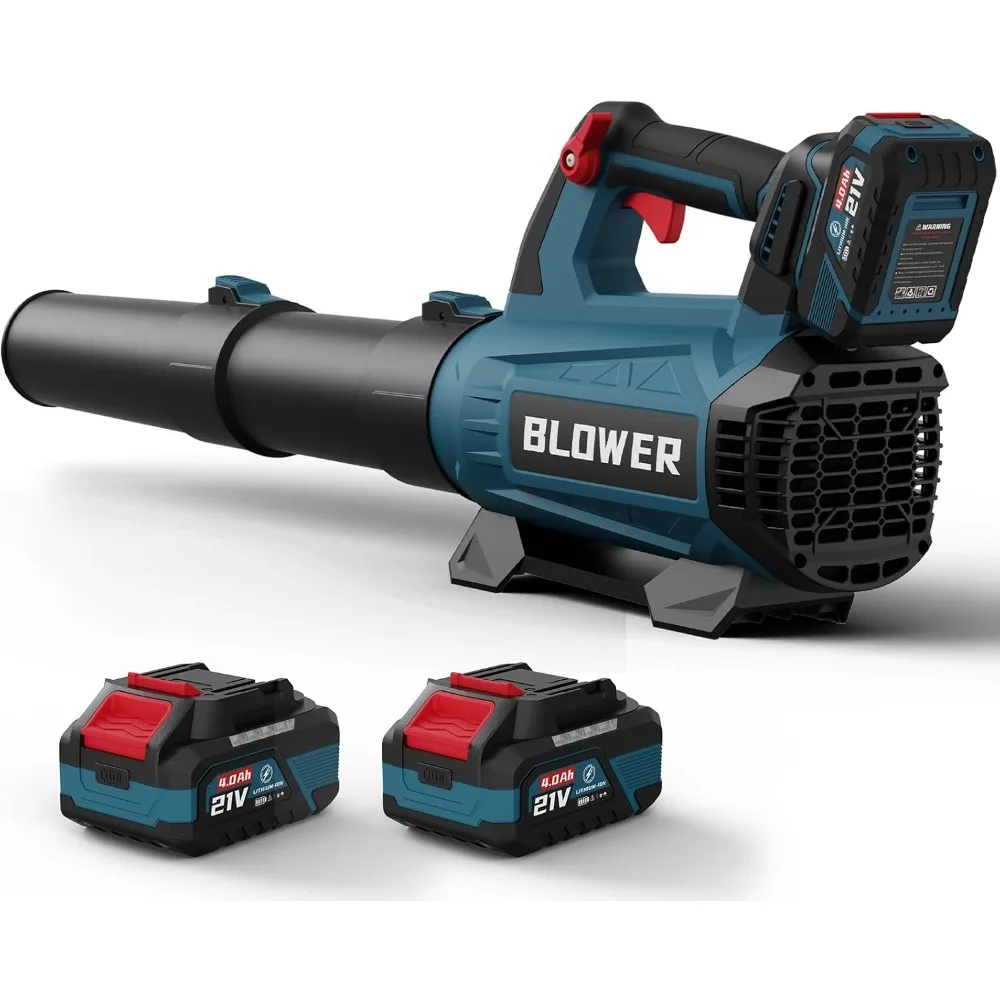 

Cordless Leaf Blower (Upgraded) - 630CFM/160MPH, 21V Powerful Electric Leaf Blower with 2 x 4.0Ah Batteries and Charger