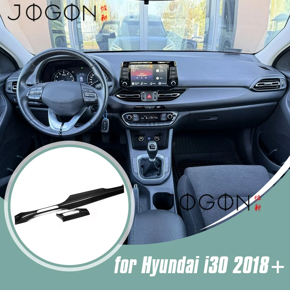 

LHD Dry Carbon Fiber Car Interior Center Console Dashboard Strip Panel Cover Trim For Hyundai i30 N 2020 2021 2022 2023