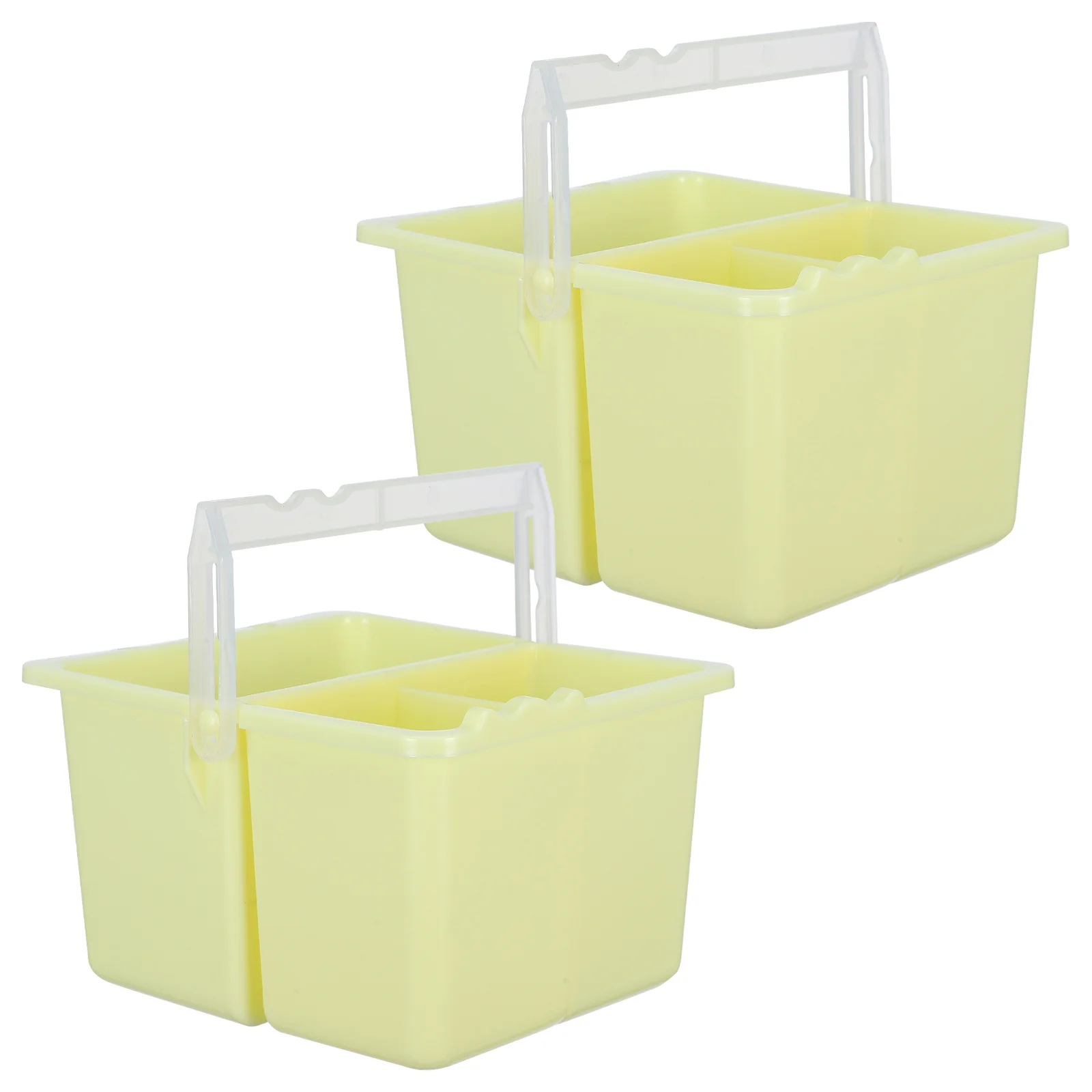 2 Pcs Sink Cleaner Pencil Bucket Paint Brush Holder Washing Buckets Tub Plastic Painting Yellow