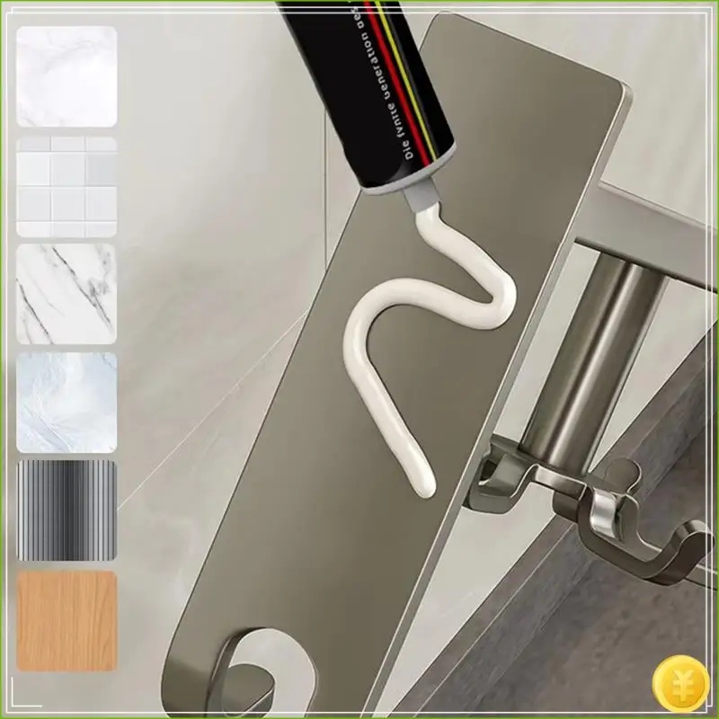 Wall-Mounted Kitchen Rotary Hook Rack,Aluminum Storage Hanger With 8 Hooks,No-Hole Punching Installation,Space-Saving