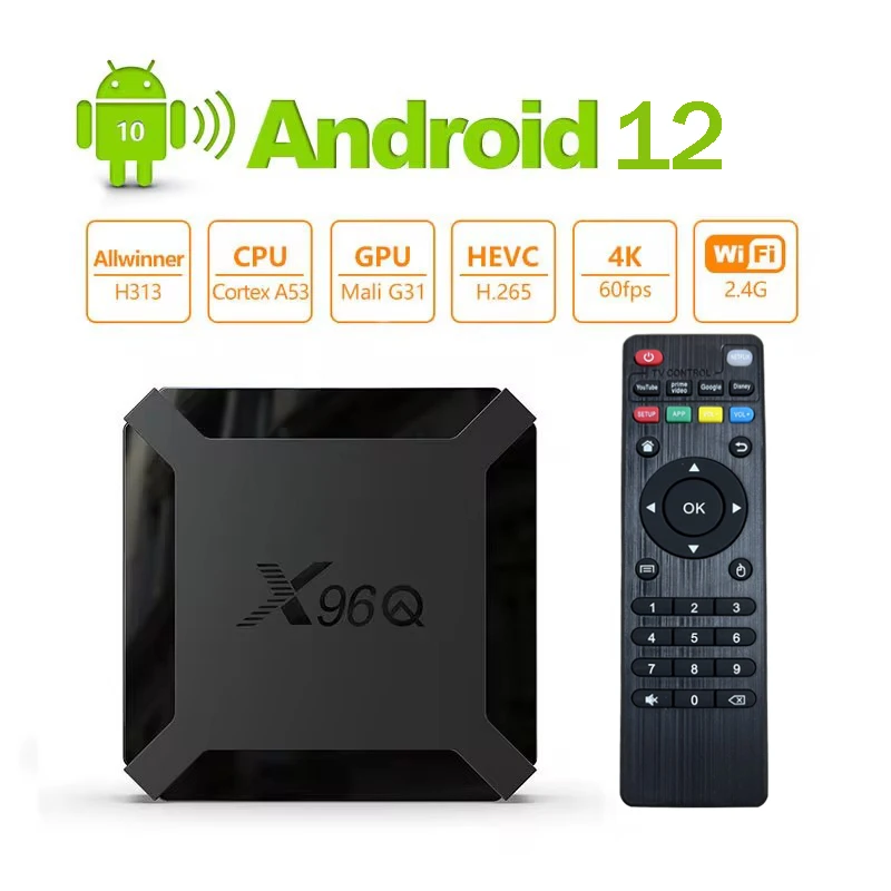 X96Q 2GB 16GB Android 12 TV Box Allwinner H313 Quad Core 4K HD 4G Wifi Player PK X96 1GB 8GB Set Top Box