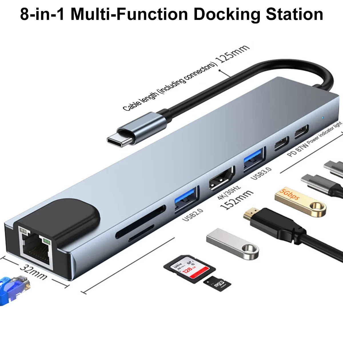 Usb C Hub Docking Station With Hdmi And Rj45 For Laptop Macbook_voghion.com