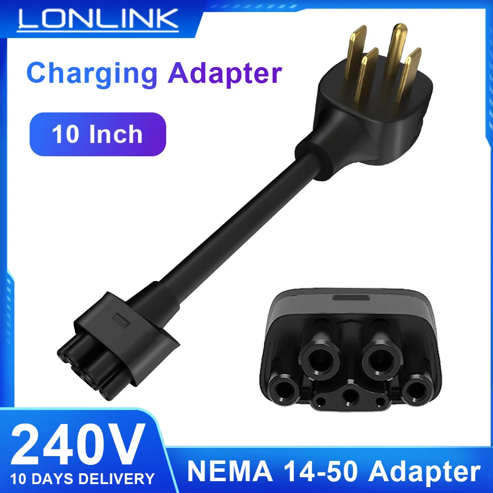 

LONLINK Tesla NEMA 14-50 Gen 2 Ev charger extension cord Connector Adapter 14-50P 4-Prong Gen2 Pigtail-32 Amp For Tesla model 3