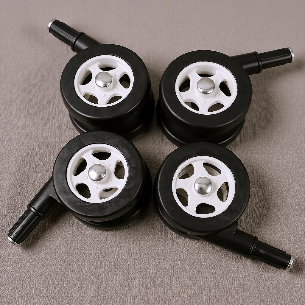 

4Pcs Universal Stroller Wheel Replacement for Infant Walkers Quiet Swivel Caster Wheels Wear-Resistant Easy Detach Installation