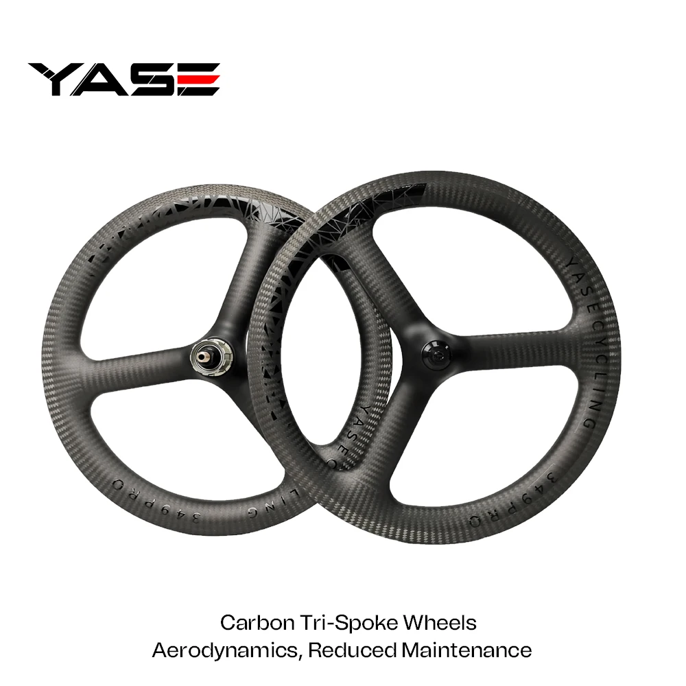 YASE 16inch 349 3 spokes carbon wheels V brake 3/7 speed 950g brompton bicycle carbon wheelset 74/112mm 